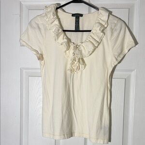 Ralph Lauren Cream Ruffle Top